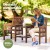 Gardeon Outdoor Garden Bench Loveseat: Fir Wood, Rustic Brown, 2-Seater with Table and Parasol Hole, 165cm x 58.5cm x