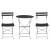 Gardeon 3PC Outdoor Bistro Set - Black Steel, Foldable, Weather-Resistant, No Assembly, 150kg Chair Capacity, 60cm Table
