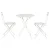 Gardeon 3PC Outdoor Bistro Set - Steel, Powder-Coated, Foldable, Weather-Resistant, White, No Assembly Required