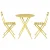 Gardeon 3PC Yellow Outdoor Bistro Set: Steel Table & Chairs, Weather-Resistant, Foldable, No Assembly Needed