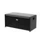 Gardeon 102L Wicker Outdoor Storage Bench, Black – Weather-Resistant, 300kg Capacity, with Cushion & Steel Frame