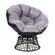 Gardeon Outdoor Papasan Chair: 360° Rotatable PE Wicker, 10cm Cushion, UV-Resistant, Black, Indoor/Outdoor Furniture