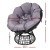 Gardeon Outdoor Papasan Chair: 360° Rotatable PE Wicker, 10cm Cushion, UV-Resistant, Black, Indoor/Outdoor Furniture