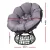 Gardeon Outdoor Papasan Chair: 360° Rotatable PE Wicker, 10cm Cushion, UV-Resistant, Black, Indoor/Outdoor Furniture