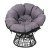 Gardeon Outdoor Papasan Chair: 360° Rotatable PE Wicker, 10cm Cushion, UV-Resistant, Black, Indoor/Outdoor Furniture