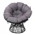 Gardeon Outdoor Papasan Chair: 360° Rotatable PE Wicker, 10cm Cushion, UV-Resistant, Black, Indoor/Outdoor Furniture