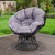 Gardeon Outdoor Papasan Chair: 360° Rotatable PE Wicker, 10cm Cushion, UV-Resistant, Black, Indoor/Outdoor Furniture