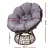 Gardeon Papasan Outdoor Chair - Brown PE Wicker, 360° Rotatable, UV-Resistant, 10cm Cushion, Steel Frame, 150kg Capacity