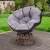 Gardeon Papasan Outdoor Chair - Brown PE Wicker, 360° Rotatable, UV-Resistant, 10cm Cushion, Steel Frame, 150kg Capacity