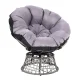 Gardeon Papasan Chair: 360° Rotatable, UV-Resistant PE Wicker, 10cm Cushion, Steel Frame, Indoor/Outdoor, Grey