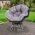 Gardeon Papasan Chair: 360° Rotatable, UV-Resistant PE Wicker, 10cm Cushion, Steel Frame, Indoor/Outdoor, Grey