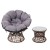 Gardeon Outdoor Papasan Chair & Wicker Table Set, Brown - Rotatable, UV-Resistant, Indoor/Outdoor, 10cm Cushion