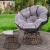 Gardeon Outdoor Papasan Chair & Wicker Table Set, Brown - Rotatable, UV-Resistant, Indoor/Outdoor, 10cm Cushion