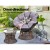 Gardeon Outdoor Papasan Chair & Wicker Table Set, Brown - Rotatable, UV-Resistant, Indoor/Outdoor, 10cm Cushion