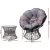 Gardeon Outdoor Papasan Chair & Wicker Table Set - Grey, UV-Resistant, 360° Rotatable, Indoor/Outdoor Garden Furniture