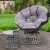 Gardeon Outdoor Papasan Chair & Wicker Table Set - Grey, UV-Resistant, 360° Rotatable, Indoor/Outdoor Garden Furniture