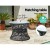 Gardeon Outdoor Wicker Papasan Chair Set with Side Table - Rotatable, UV-Resistant, Steel Frame, 10cm Cushions, Black