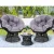 Gardeon Outdoor Wicker Papasan Chair Set with Side Table - Rotatable, UV-Resistant, Steel Frame, 10cm Cushions, Black