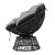 Gardeon Outdoor Wicker Papasan Chair Set with Side Table - Rotatable, UV-Resistant, Steel Frame, 10cm Cushions, Black