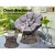 Gardeon Outdoor Lounge Set: Brown Wicker Papasan Chairs, 360° Rotatable, UV-Resistant Cushions, Tempered Glass Table