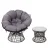 Gardeon Outdoor Lounge Set: Grey Rotatable Wicker Papasan Chairs & Table with UV-Resistant Cushions & Glass Top