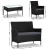 Gardeon 4-Piece Black Rattan Outdoor Sofa Set - Wicker Loveseat, Armchairs & Glass Table, Weather-Resistant Furniture