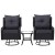 Gardeon 3PC Black Wicker Outdoor Furniture Set - Swivel Chairs & Table with Cushions, Durable Steel Frame, UV-Resistant