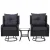 Gardeon 3PC Black Wicker Outdoor Furniture Set - Swivel Chairs & Table with Cushions, Durable Steel Frame, UV-Resistant