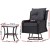 Gardeon 3PC Black Wicker Outdoor Furniture Set - Swivel Chairs & Table with Cushions, Durable Steel Frame, UV-Resistant