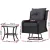 Gardeon 3PC Black Wicker Outdoor Furniture Set - Swivel Chairs & Table with Cushions, Durable Steel Frame, UV-Resistant