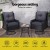 Gardeon 3PC Black Wicker Outdoor Furniture Set - Swivel Chairs & Table with Cushions, Durable Steel Frame, UV-Resistant