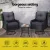 Gardeon 3PC Black Wicker Outdoor Furniture Set - Swivel Chairs & Table with Cushions, Durable Steel Frame, UV-Resistant