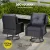 Gardeon 3PC Black Wicker Outdoor Furniture Set - Swivel Chairs & Table with Cushions, Durable Steel Frame, UV-Resistant