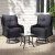 Gardeon 3PC Black Wicker Outdoor Furniture Set - Swivel Chairs & Table with Cushions, Durable Steel Frame, UV-Resistant