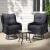 Gardeon 3PC Black Wicker Outdoor Furniture Set - Swivel Chairs & Table with Cushions, Durable Steel Frame, UV-Resistant