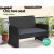 Gardeon 4-Piece Outdoor Sofa Set - Black Wicker with Cushions, Steel Frame, Tempered Glass Table, Weather-Resistant