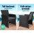 Gardeon 4-Piece Outdoor Sofa Set - Black Wicker with Cushions, Steel Frame, Tempered Glass Table, Weather-Resistant