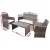 Gardeon 4-Piece Outdoor Sofa Set: Grey Rattan, Steel Frame, Cushions, Storage Cover, UV Resistant, Indoor/Outdoor Use