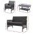 Gardeon Harp-Inspired 4PCS Outdoor Sofa Set - UV-Resistant Grey Wicker, Steel Frame, Cushioned Seating, Glass Table