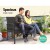 Gardeon Harp-Inspired 4PCS Outdoor Sofa Set - UV-Resistant Grey Wicker, Steel Frame, Cushioned Seating, Glass Table