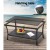 Gardeon Harp-Inspired 4PCS Outdoor Sofa Set - UV-Resistant Grey Wicker, Steel Frame, Cushioned Seating, Glass Table