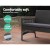 Gardeon Harp-Inspired 4PCS Outdoor Sofa Set - UV-Resistant Grey Wicker, Steel Frame, Cushioned Seating, Glass Table