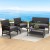 Gardeon Harp-Inspired 4PCS Outdoor Sofa Set - UV-Resistant Grey Wicker, Steel Frame, Cushioned Seating, Glass Table