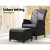 Gardeon Outdoor Recliner Chair Set, Adjustable Wicker Lounger with Ottoman, UV-Resistant, Black, High-Density Cushions