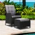 Gardeon Outdoor Recliner Chair Set, Adjustable Wicker Lounger with Ottoman, UV-Resistant, Black, High-Density Cushions