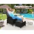 Gardeon Outdoor Recliner Chair Set, Adjustable Wicker Lounger with Ottoman, UV-Resistant, Black, High-Density Cushions