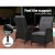 Gardeon Outdoor Recliner Chair Set, Adjustable Wicker Lounger with Ottoman, UV-Resistant, Black, High-Density Cushions