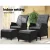 Gardeon 2PC Black Wicker Recliner Set: UV-Resistant, Adjustable, Steel Frame, High-Density Cushions, Indoor/Outdoor Use