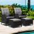 Gardeon 2PC Black Wicker Recliner Set: UV-Resistant, Adjustable, Steel Frame, High-Density Cushions, Indoor/Outdoor Use