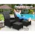 Gardeon 2PC Black Wicker Recliner Set: UV-Resistant, Adjustable, Steel Frame, High-Density Cushions, Indoor/Outdoor Use